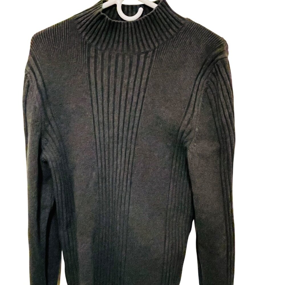 Express Mens Pullover Sweater Dark Gray Mock Neck… - image 1